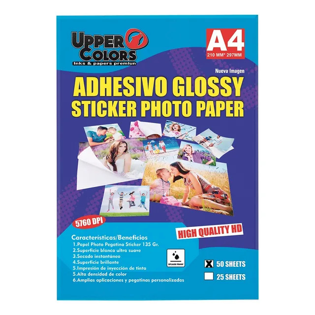 Papel Fotográfico Adhesivo 135 Gr. X 5 Paquetes X250 Hojas