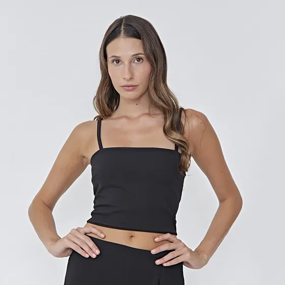 Remera Top D Noche Crep Recto Con Pinzas Mujer Marca Bonanza