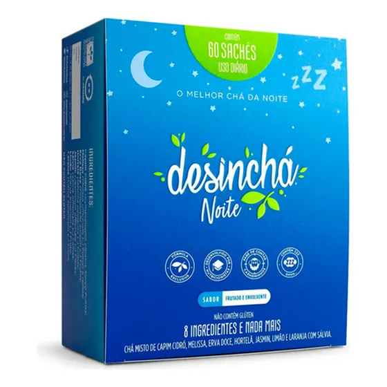 Chá Desinchá Noturno Suplemento 60un - Sabor Natural