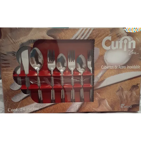Cubiertos Acero Inoxidable Cufin 24 Piezas Envio Gratis