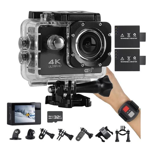 Cámara Deportiva De Buceo 4k Control Gopr Batería*2+32gb Color Negro