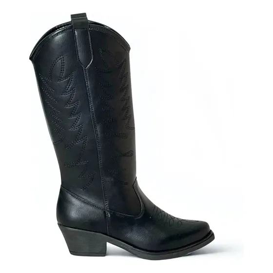 Botas Mujer Texañas Caña Alta Taco Bajo Eco Cuero (11/toki)