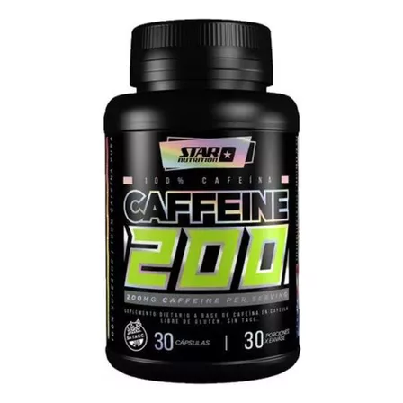 Cafeina Caffeine 200mg Star Nutrition 30cap. Sabor Sin sabor