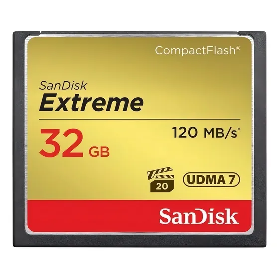 Cartão Compact Flash Sandisk Extreme 32gb - 120mb/s