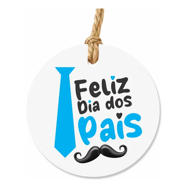 Tag Dia Dos Pais Redonda Branca 6cm Com 50 Uni.
