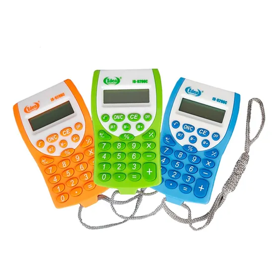 Kit 50 Calculadora Pequena Cordão Pescoço P/ Estudantes 9296