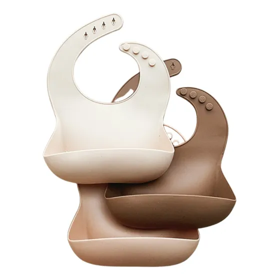 Babero De Silicona Sin Bpa Premium Resistente Agua - Norplat Color Beige Beige Talla Talla Unica