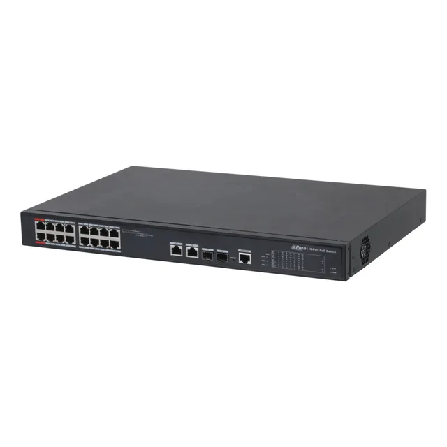 Switch Poe Administrado 16ptos A 100 + 2ptos Gigabit