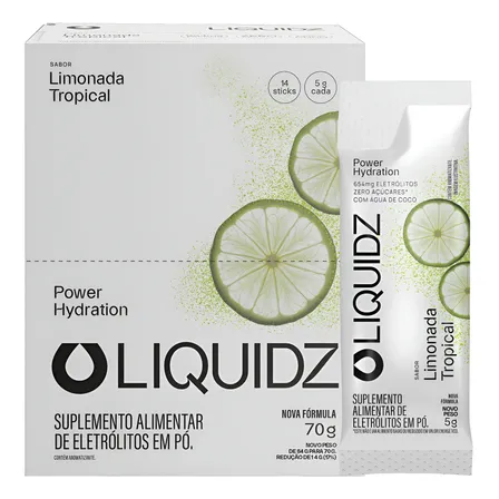 Liquidz® Eletrólitos Zero Açúcar Limonada Tropical 14 Sachês