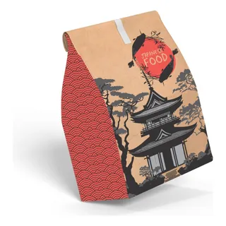 Saco Kraft Médio Para Delivery Sushi Temaki Oriental C/ 100 Saco Kraft Médio Para Delivery Sushi Temaki Oriental C/ 100