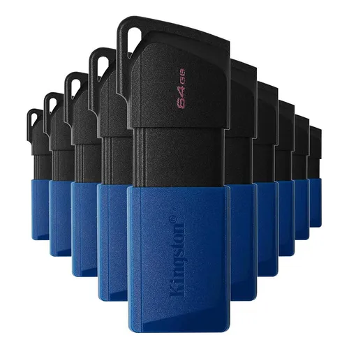 Kit 10 Memorias Flash Usb Kingston 64 Gb 3.2 Exodia Negro