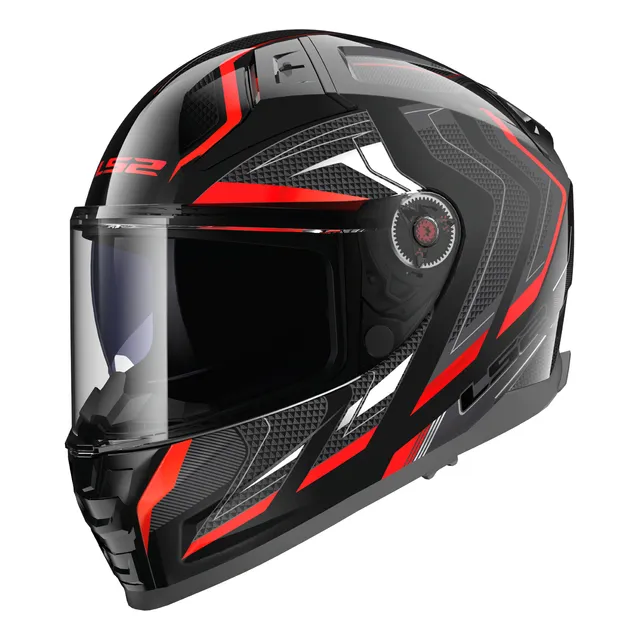 Ls2 Ff811 Alizer Negro Rojo Brillante