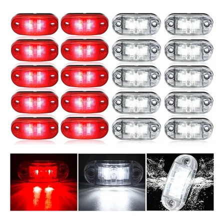 Kit 20 Lanterna Led Delimitadora Trailer Carreta Iluminação