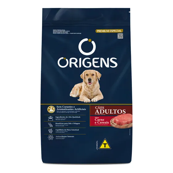 Ração Origens Carne E Cereais Cães Adultos 15kg