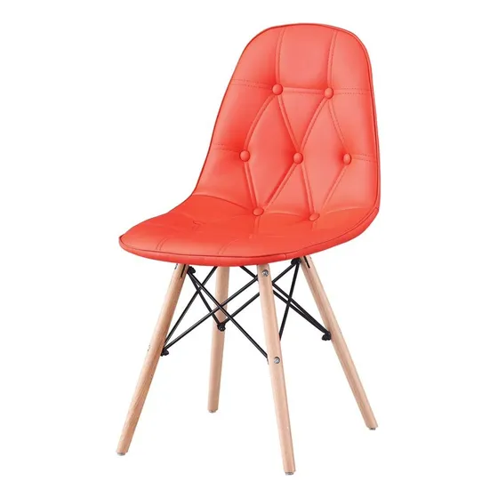 Silla Eames Gris Acolchada Botones Moderna Sala Comedor 