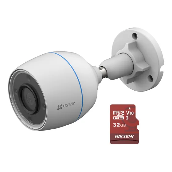 Camara Bala Wifi Ezviz 2mp Microfono Integrado 32gb/ Cs-h3c Color Blanco