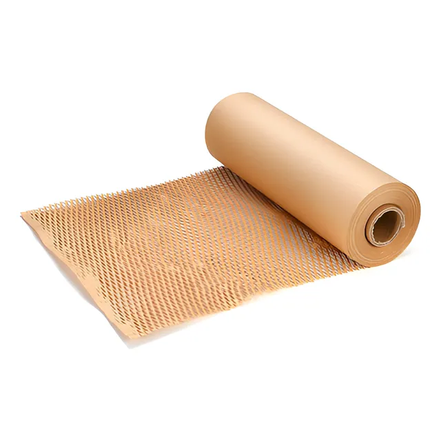 Bobina Papel Colmeia Kraft Natural Display - 40cm X 50mt
