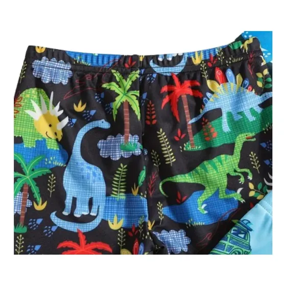 Short De Tela Playero Estampado De Piñas Para Niños