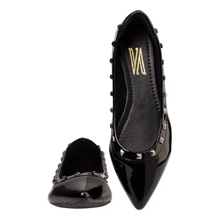 Sapatilha Feminina Bico Fino Casual Flat Pirâmide Macia 1608