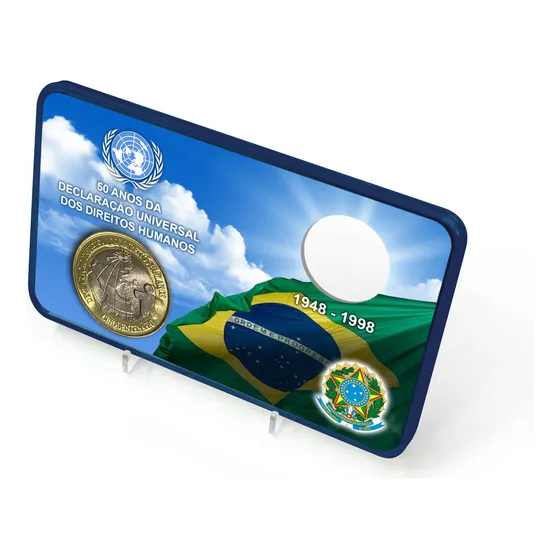 Display Com Case Expositor Da Moeda 1 Real Direitos Humanos