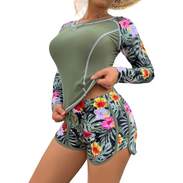 Guigua® Traje De Baño De 2 Piezas Rash Guard Con Shorts