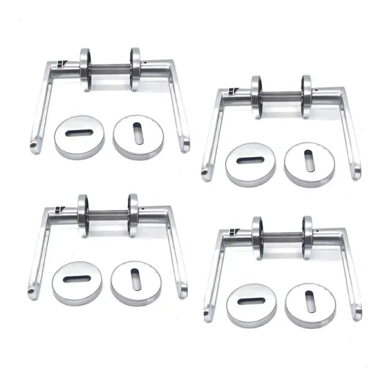 Manija Arezzo Doble Acero Picaporte Currao Puerta Pack Por 4 Acerado