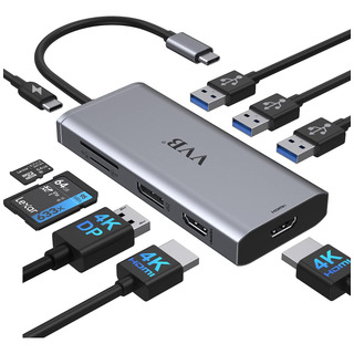 Vvb Docking Station Adaptador Vvb Usb C, 9 En 1 Triple Displ Vvb Docking Station Adaptador Vvb Usb C, 9 En 1 Triple Displ