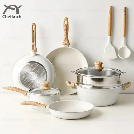 Batería De Cocina Chefkoch Ck-049 Antiadherente De Cerámica, Set De 11 Piezas...