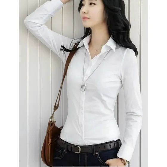 Blusa Casual Elegante De Color Liso Con Mangas Para Mujer