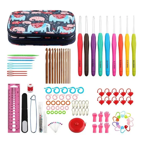 Large Eye Blunt Needle Yarn Knitting Plus Crochet Hooks