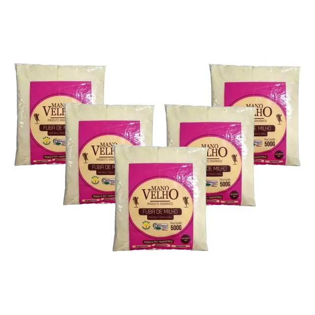 Fubá De Milho Mano Velho Orgânico Pacote 500g Kit 5un