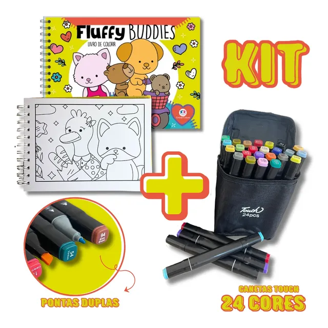 Livro Comfy E Cozy Capa Dura Espiral Explore Sua Criatividade Colorindo Com Marcadores 24 Canetinhas Ponta Dupla Para Colorir Educativo Volta As Aulas Férias Passatempo