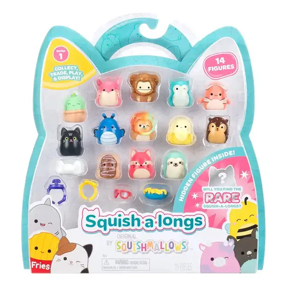 14 Minis Figuras Squish-a-longs Coleccionables Color Multicolor