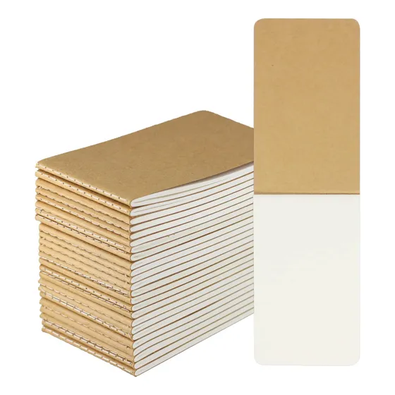 24 Mini Cuaderno Bolsillo 3 X 5  Papel Kraft Blanco Granel