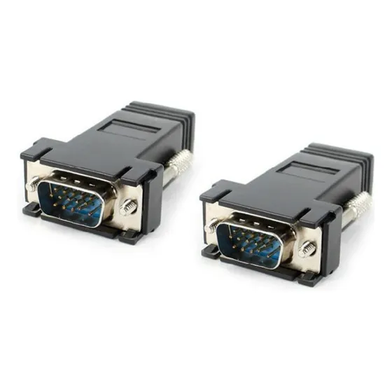 2 Adaptador Convertidor Extensor De Video Vga A Rj45 Utp Red