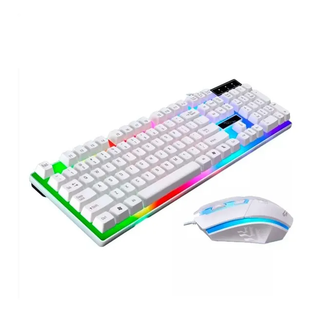 Kit De Teclado Y Mouse Usb Gamer Luz Led Rgb Calidad Niños