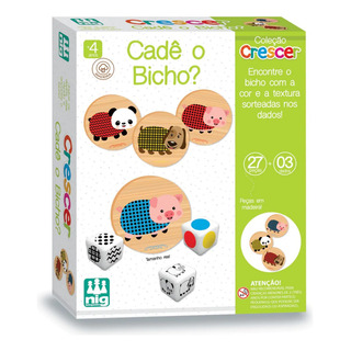Jogo Didático Cadê O Bicho Em Madeira Coleção Crescer - Nig Jogo Didático Cadê O Bicho Em Madeira Coleção Crescer - Nig