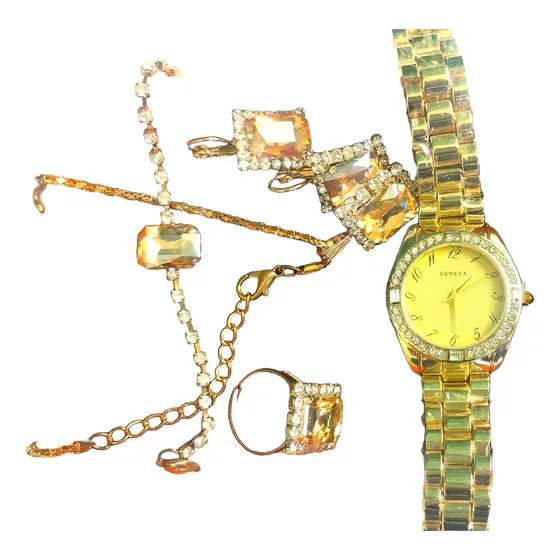 Relógio Feminino Com Pulseira Cristais Strass Luxo Promoção 
