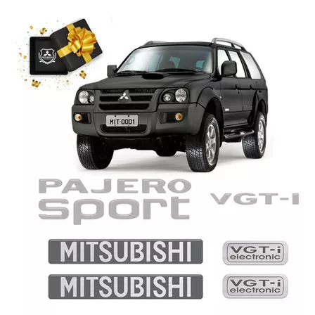 Kit Adesivos Mitsubishi Pajero Sport Prata Resinados Cor padrão