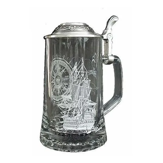 Jarra Náutica Jarra De Cerveza Alemana Con Tapa De Peltre De