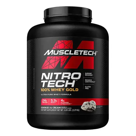 Nitro Tech Whey Gold Muscletech Proteína 5 Lb Cookies and Cream