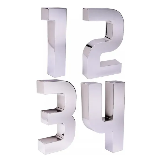Kit 4 Números Cromados 3d Para Identificação De Endereço