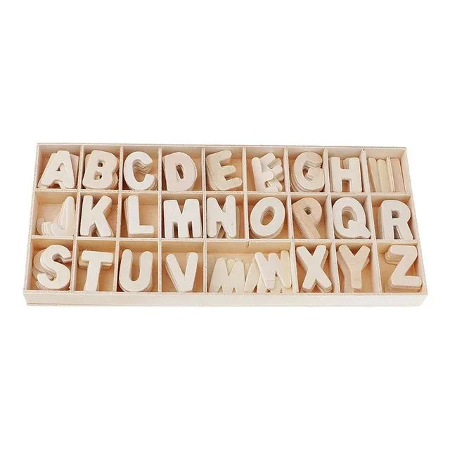 Abecedario De Madera 130 Letras Aprendizaje Didáctico #2 Chi