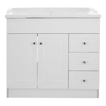 Mueble Vanitorio Lacado Blanco Mas Cubierta De Loza 100x47cm