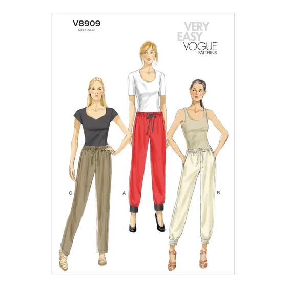Vogue V8909  patron Costura Para Pantalon Mujer Talla