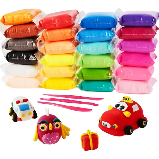 Masas Para Niños Modelar Moldear Colores Surtidos X24 Multicolor