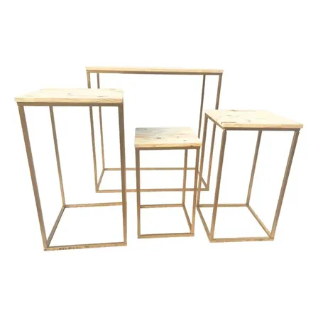 Kit De Mesa Com 4 Peças Ferro P/ Festa Decoração Eventos Dourado