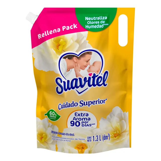 Suavizante de Telas Suavitel Cuidado Superior Fresco Aroma de Sol 1.3L