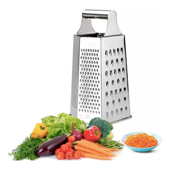 Ralador 6 Faces De Inox 20cm - Com Alça P/ Queijos  Legumes