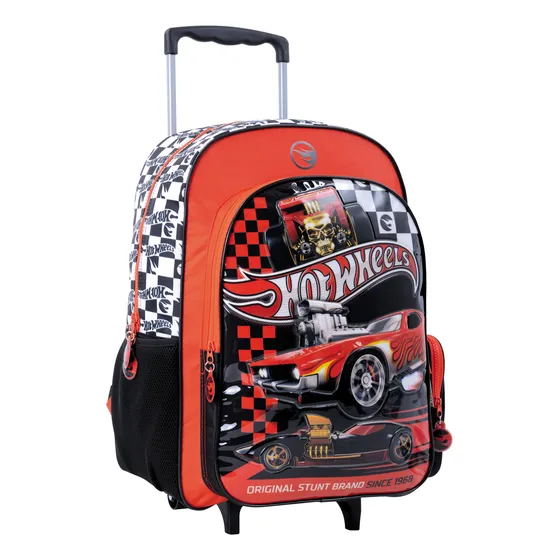 Mochila Con Carro Grande 18 PuLG Hot Wheels Lic Original